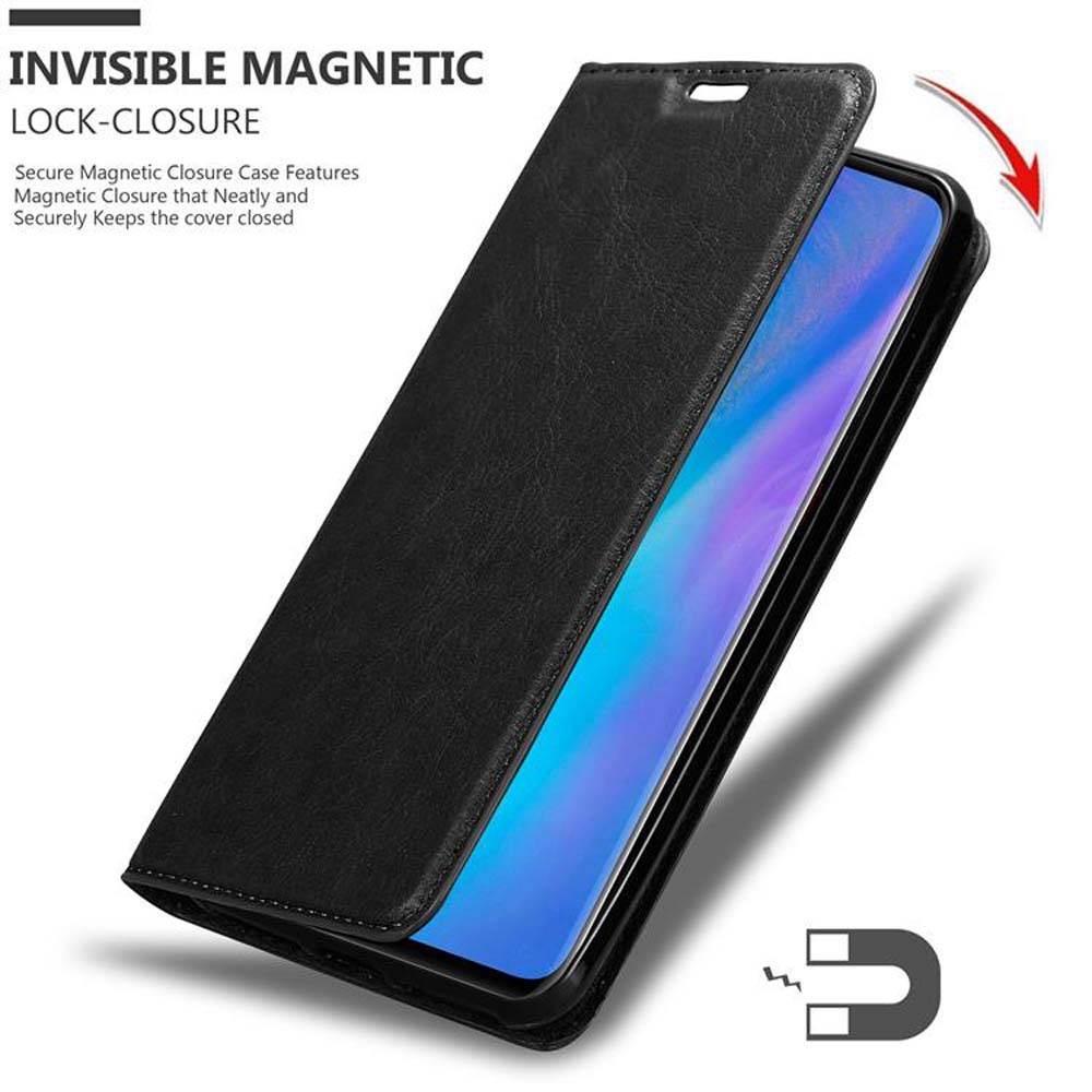 Cadorabo Hülle für Huawei P30 PRO Schutz Hülle in Schwarz Handyhülle Etui Case Cover Magnetverschluss