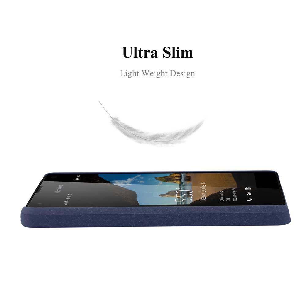 Cadorabo Schutzhülle für Nokia Lumia 550 Hülle in Blau Etui Hard Case Handyhülle Cover
