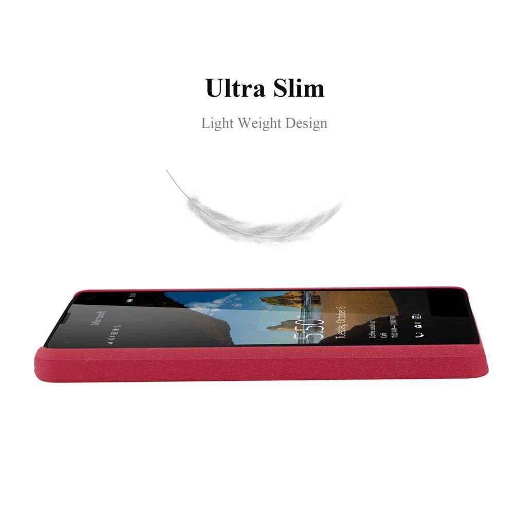 Cadorabo Schutzhülle für Nokia Lumia 550 Hülle in Rot Etui Hard Case Handyhülle Cover
