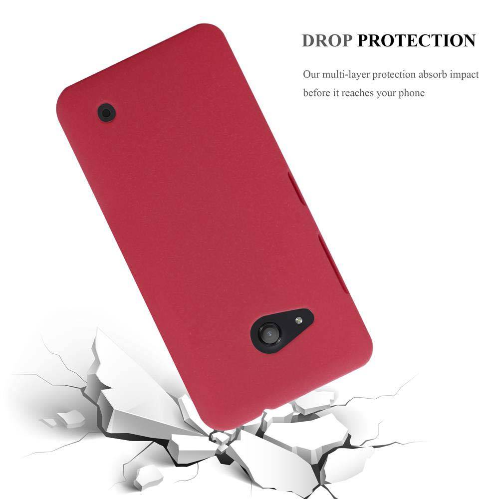 Cadorabo Schutzhülle für Nokia Lumia 550 Hülle in Rot Etui Hard Case Handyhülle Cover