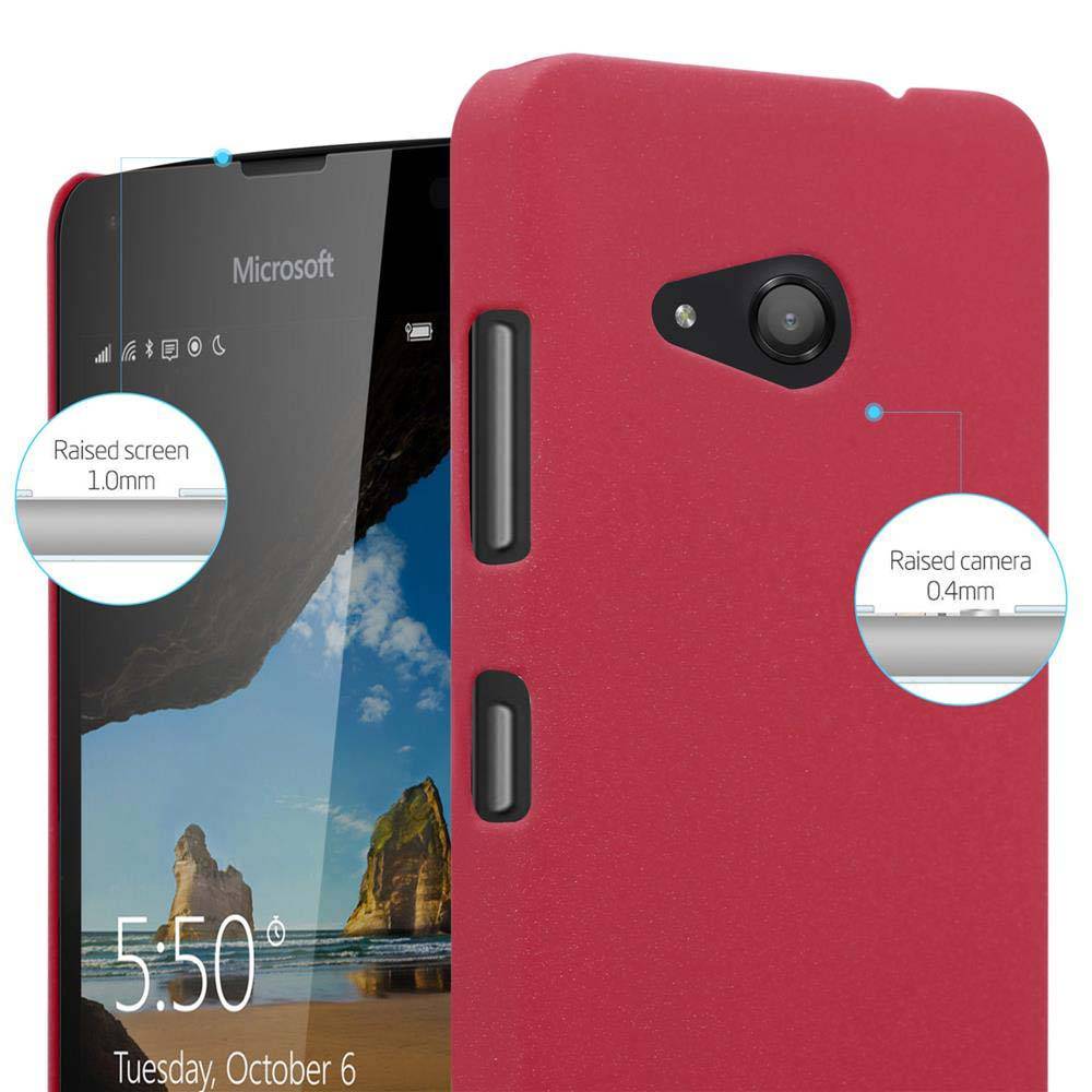 Cadorabo Schutzhülle für Nokia Lumia 550 Hülle in Rot Etui Hard Case Handyhülle Cover