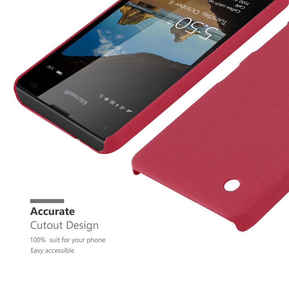 Cadorabo Schutzhülle für Nokia Lumia 550 Hülle in Rot Etui Hard Case Handyhülle Cover