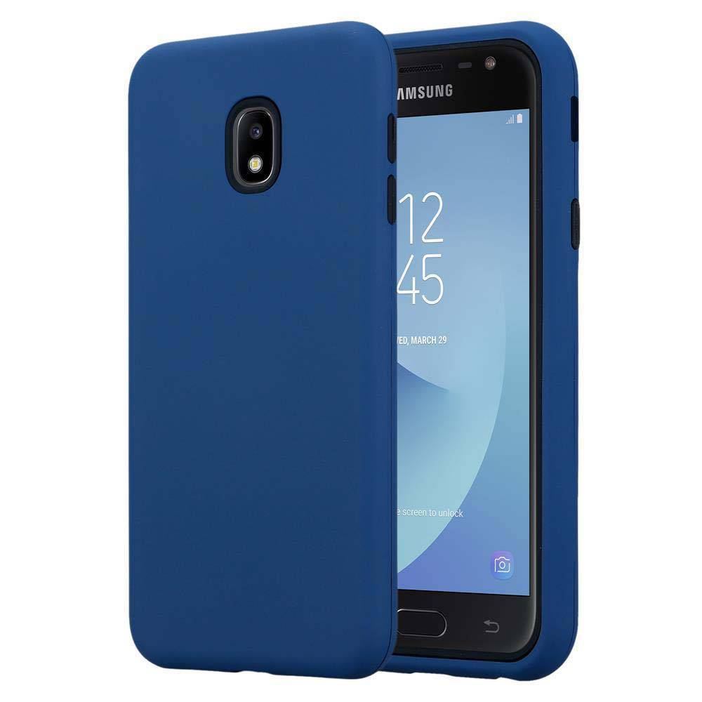 Cadorabo Hülle für Samsung Galaxy J5 2017 Schutz Hülle in Blau Hybrid Handyhülle Etui TPU Silikon Cover