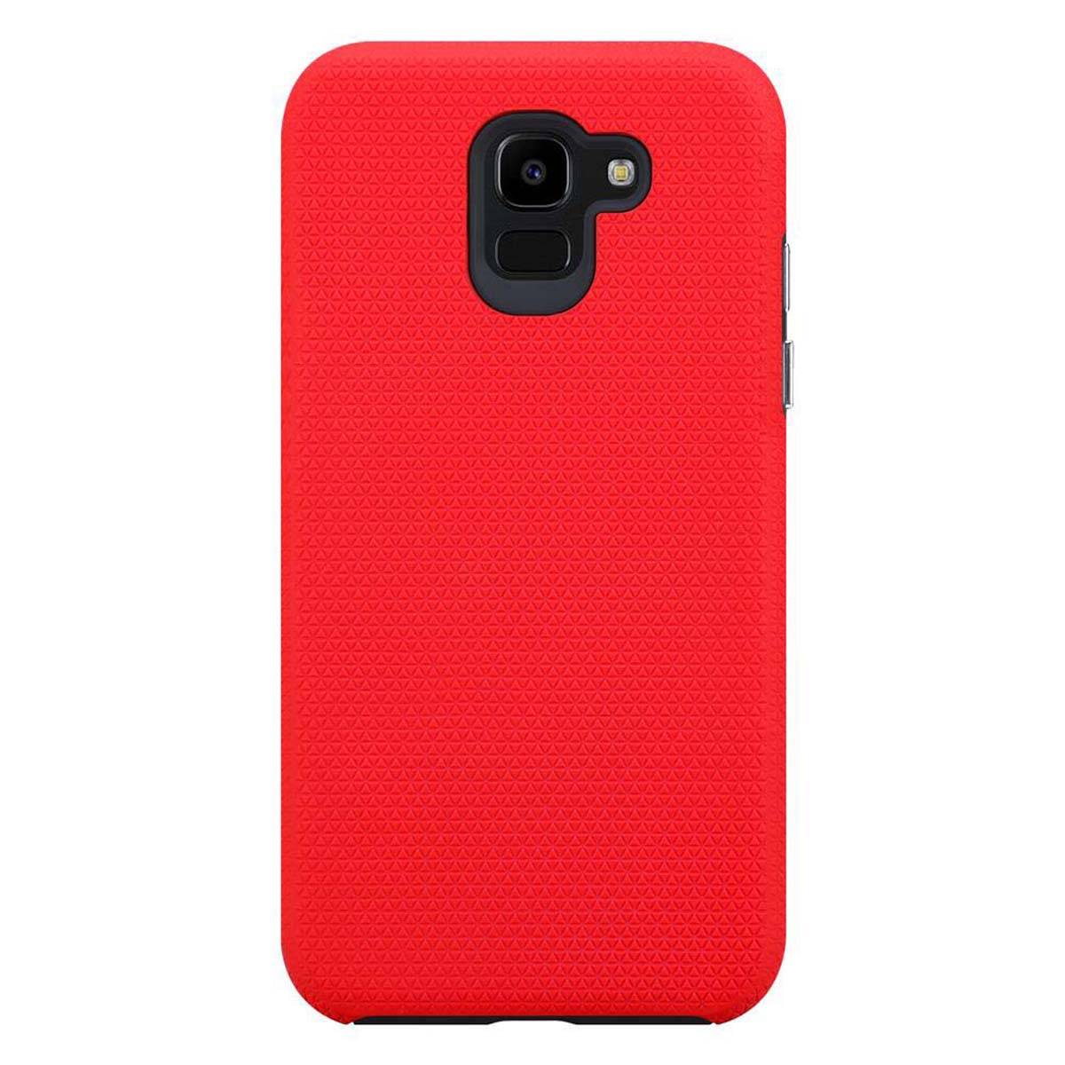Cadorabo Schutzhülle für Samsung Galaxy J6 2018 Hülle in Rot Outdoor Etui Hybrid Handyhülle extra Grip Anti Rutsch