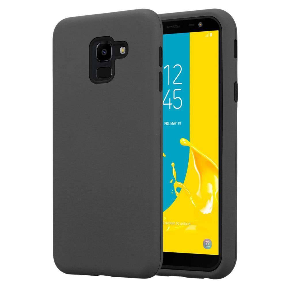 Cadorabo Hülle für Samsung Galaxy J6 2018 Schutz Hülle in Grau Hybrid Handyhülle Etui TPU Silikon Cover