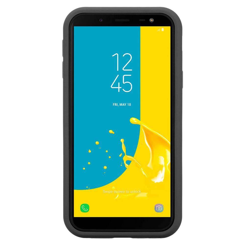 Cadorabo Hülle für Samsung Galaxy J6 2018 Schutz Hülle in Grau Hybrid Handyhülle Etui TPU Silikon Cover