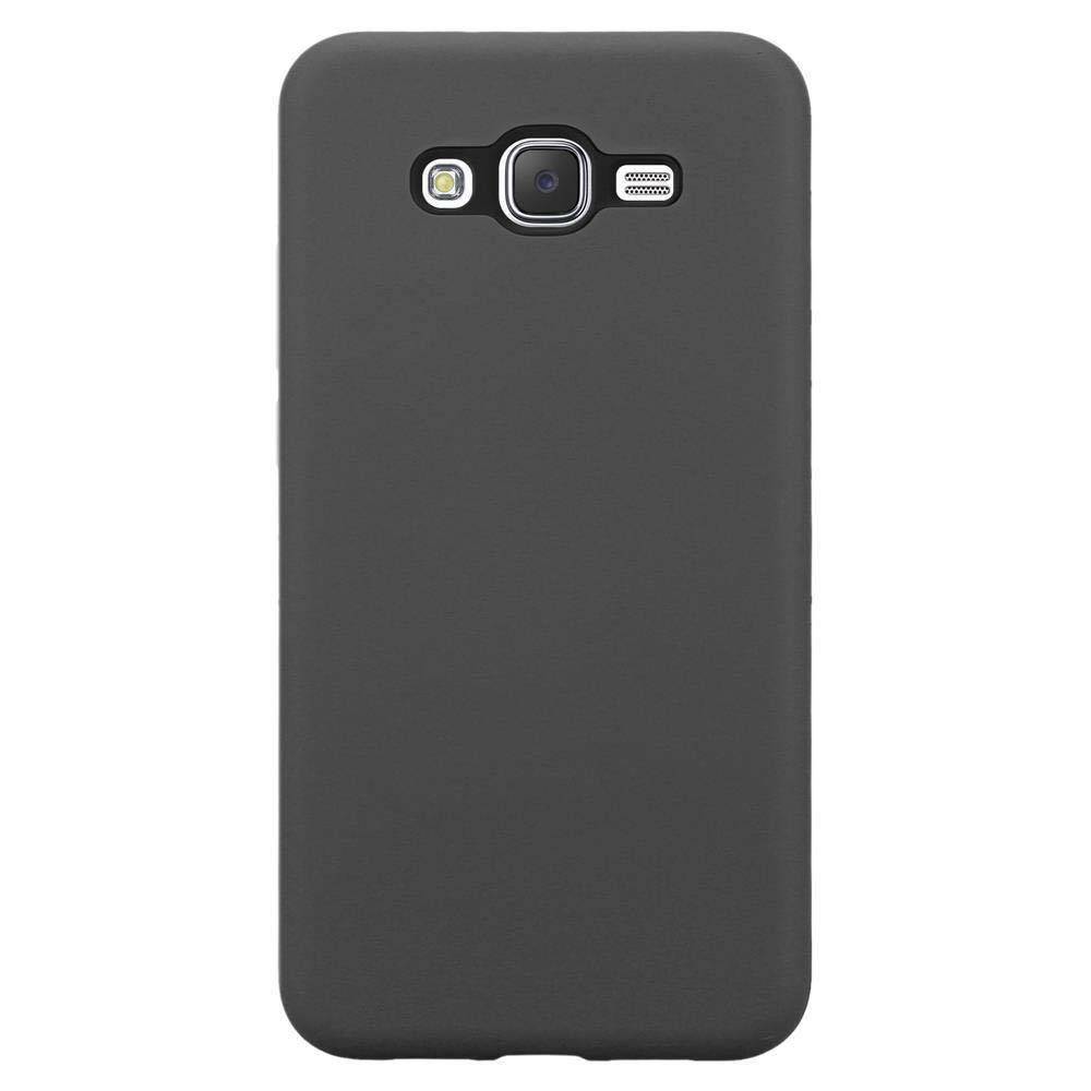 Cadorabo Hülle für Samsung Galaxy J7 2015 Schutz Hülle in Grau Hybrid Handyhülle Etui TPU Silikon Cover