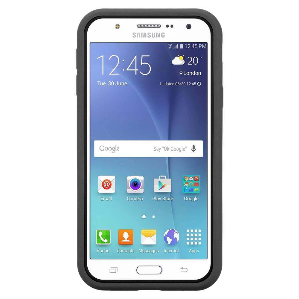 Cadorabo Hülle für Samsung Galaxy J7 2015 Schutz Hülle in Grau Hybrid Handyhülle Etui TPU Silikon Cover