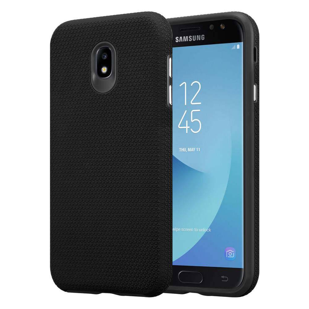 Cadorabo Schutzhülle für Samsung Galaxy J7 2017 Hülle in Schwarz Outdoor Etui Hybrid Handyhülle extra Grip Anti Rutsch