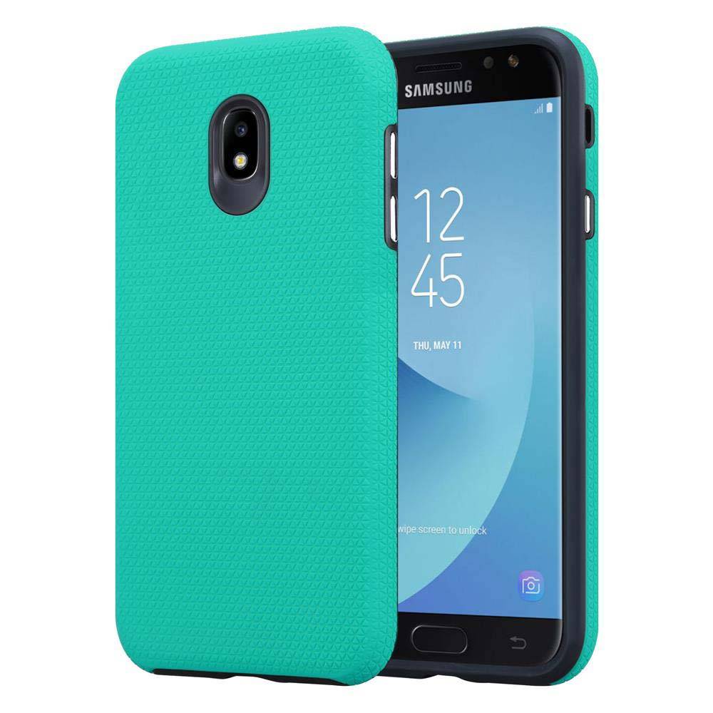 Cadorabo Schutzhülle für Samsung Galaxy J7 2017 Hülle in Türkis Outdoor Etui Hybrid Handyhülle extra Grip Anti Rutsch