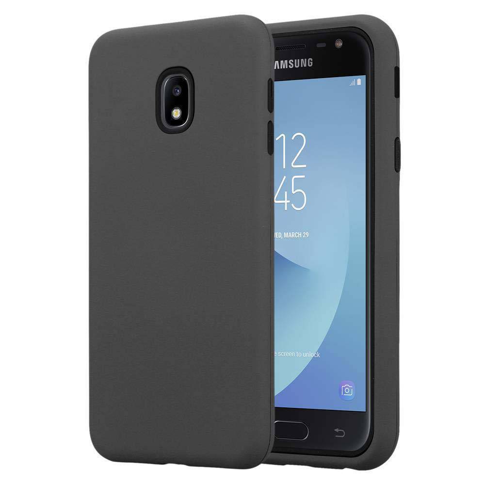 Cadorabo Hülle für Samsung Galaxy J7 2017 Schutz Hülle in Grau Hybrid Handyhülle Etui TPU Silikon Cover