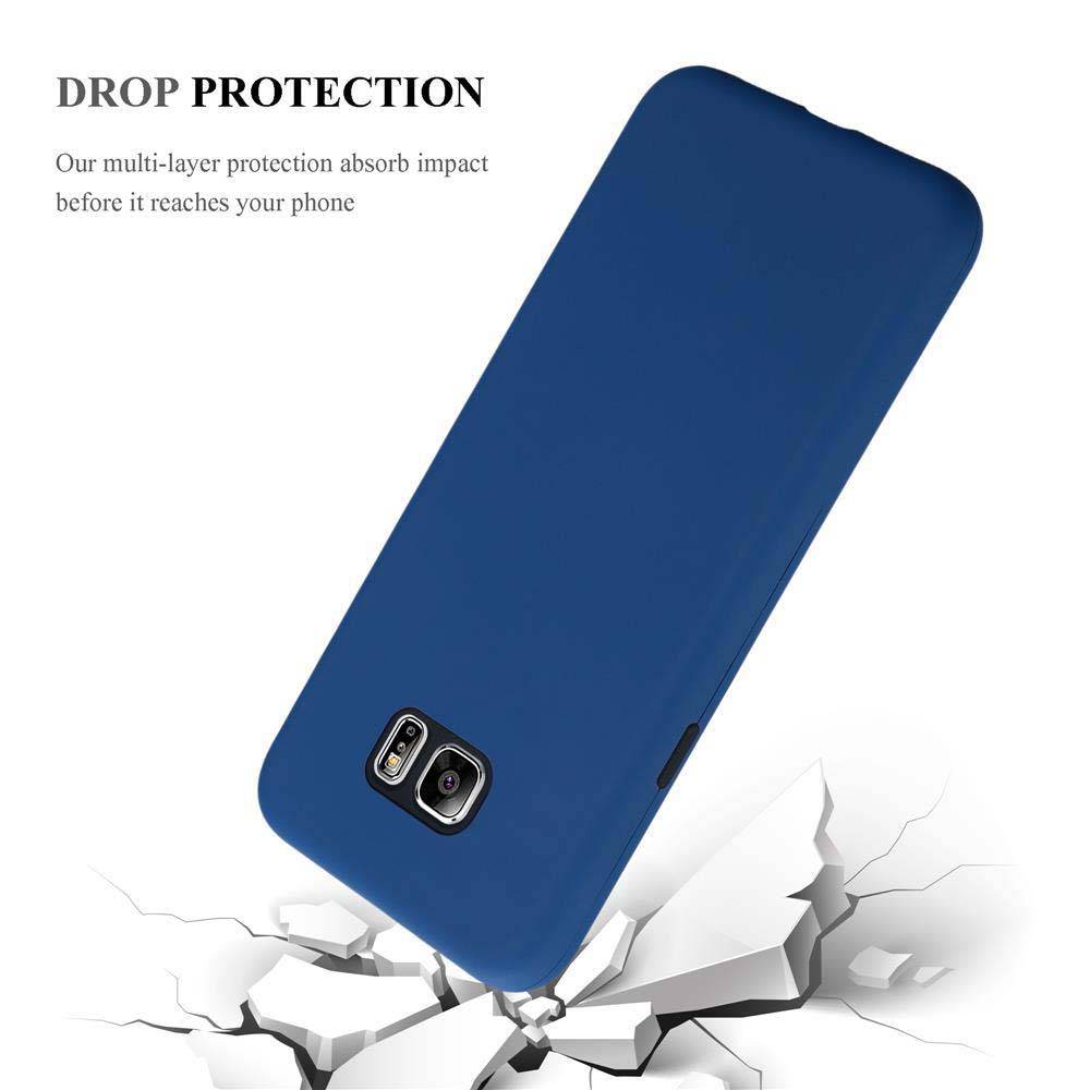Cadorabo Hülle für Samsung Galaxy NOTE 5 Schutz Hülle in Blau Hybrid Handyhülle Etui TPU Silikon Cover