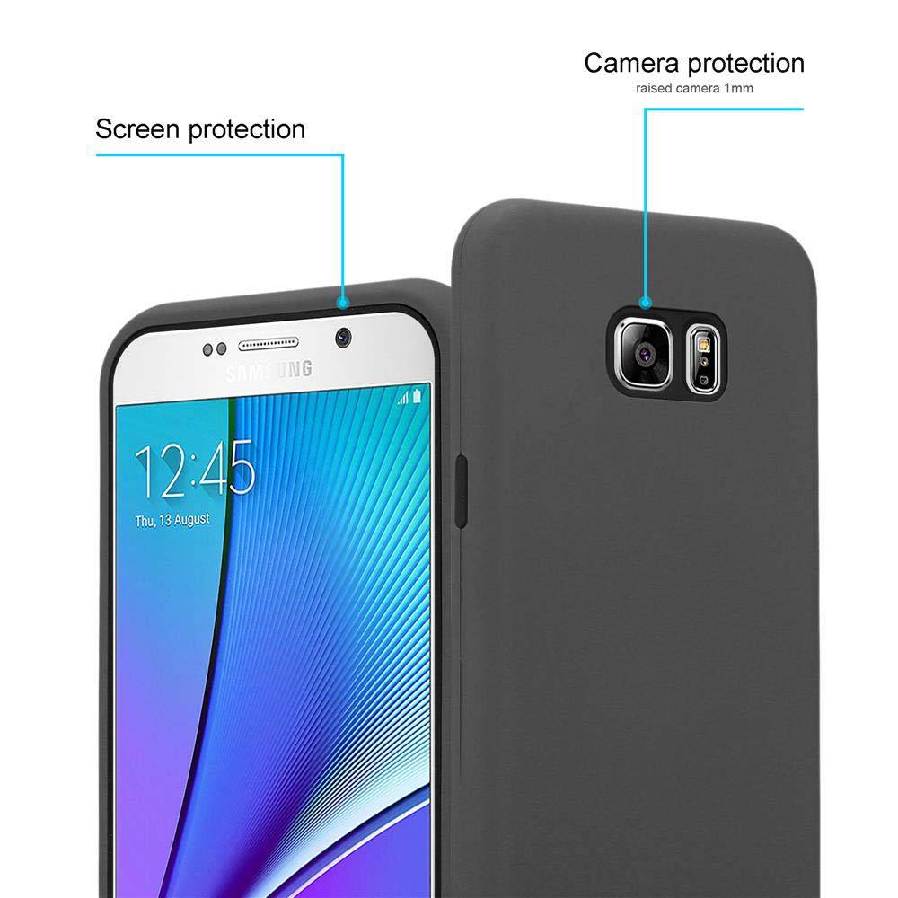 Cadorabo Hülle für Samsung Galaxy NOTE 5 Schutz Hülle in Grau Hybrid Handyhülle Etui TPU Silikon Cover