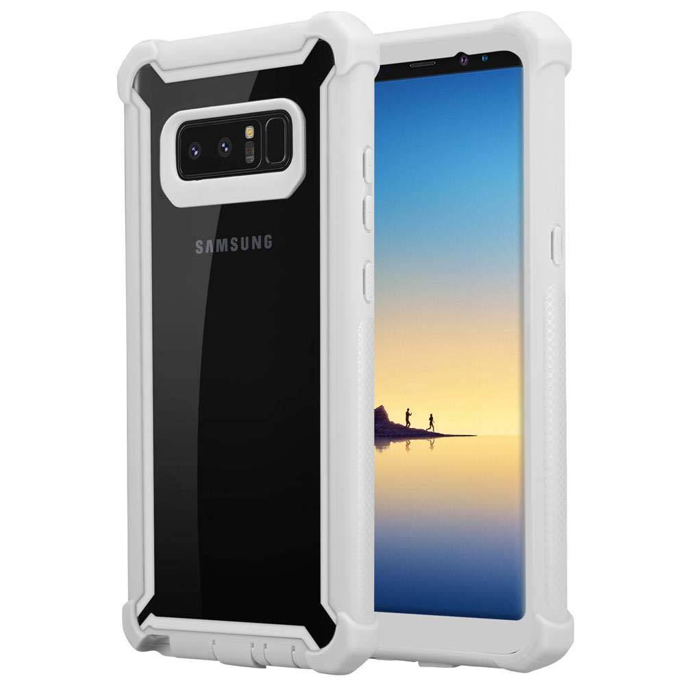 Cadorabo Hülle für Samsung Galaxy NOTE 8 Schutzhülle in Grau Handy Hülle Etui TPU Silikon-Rand Glas-Rücken Acryl