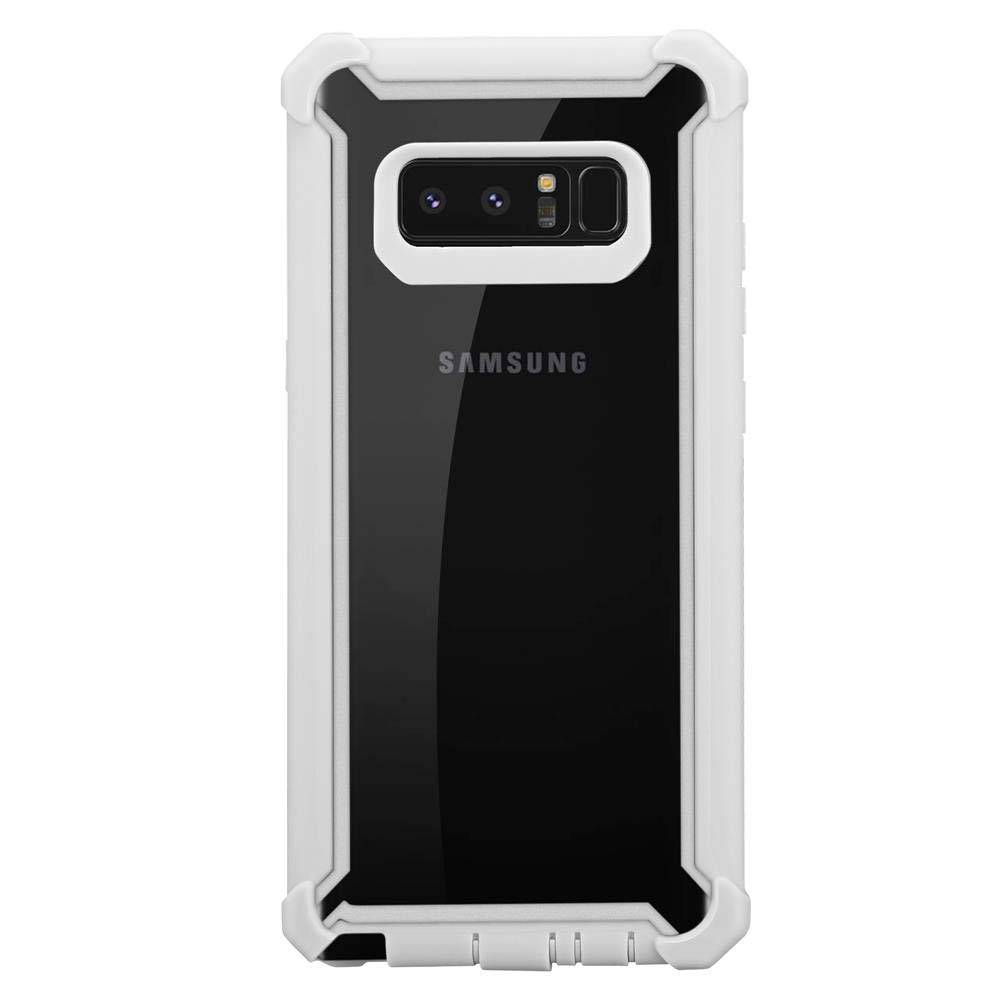 Cadorabo Hülle für Samsung Galaxy NOTE 8 Schutzhülle in Grau Handy Hülle Etui TPU Silikon-Rand Glas-Rücken Acryl