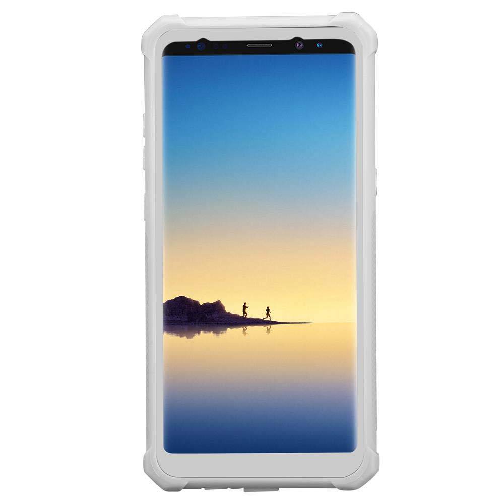 Cadorabo Hülle für Samsung Galaxy NOTE 8 Schutzhülle in Grau Handy Hülle Etui TPU Silikon-Rand Glas-Rücken Acryl