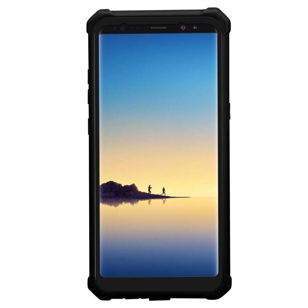 Cadorabo Hülle für Samsung Galaxy NOTE 8 Schutzhülle in Schwarz Handy Hülle Etui TPU Silikon-Rand Glas-Rücken Acryl