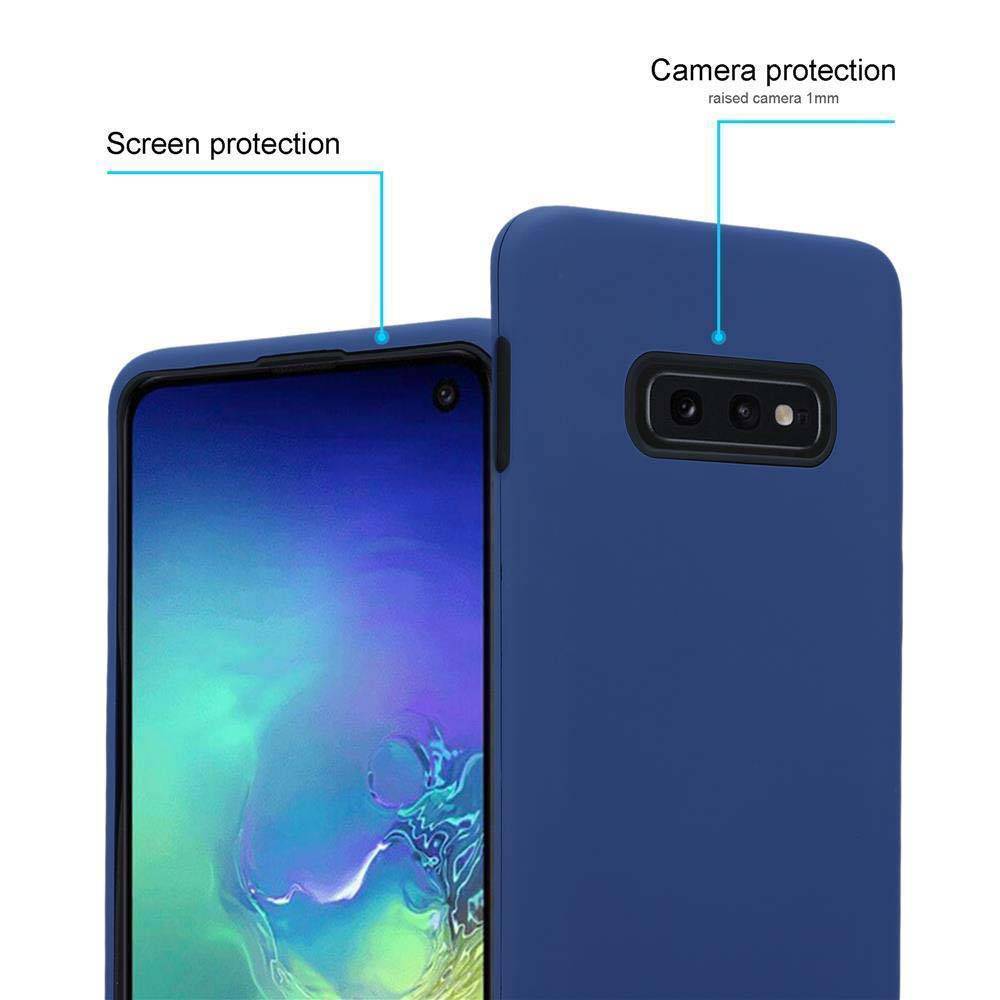 Cadorabo Hülle für Samsung Galaxy S10 4G Schutz Hülle in Blau Hybrid Handyhülle Etui TPU Silikon Cover