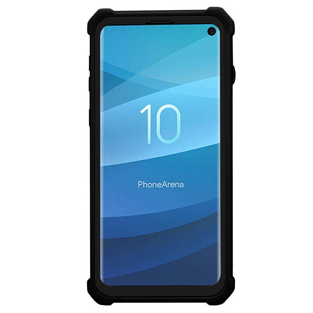 Cadorabo Hülle für Samsung Galaxy S10 4G Schutzhülle in Schwarz Handy Hülle Etui TPU Silikon-Rand Glas-Rücken Acryl