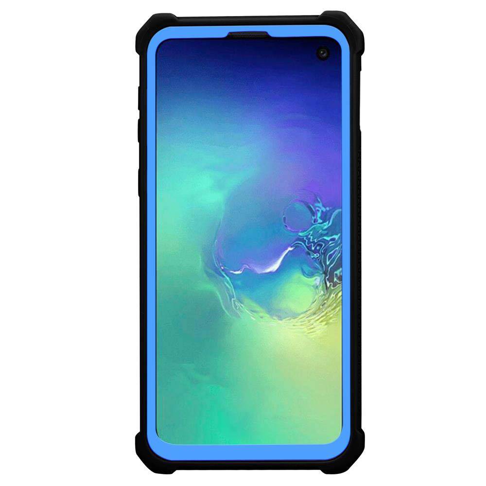 Cadorabo Hülle für Samsung Galaxy S10e Schutzhülle in Blau Handy Hülle Etui TPU Silikon-Rand Glas-Rücken Acryl