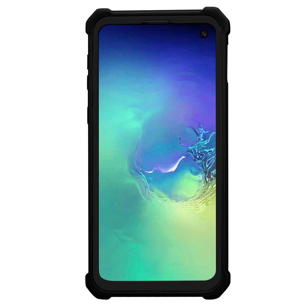 Cadorabo Hülle für Samsung Galaxy S10e Schutzhülle in Schwarz Handy Hülle Etui TPU Silikon-Rand Glas-Rücken Acryl