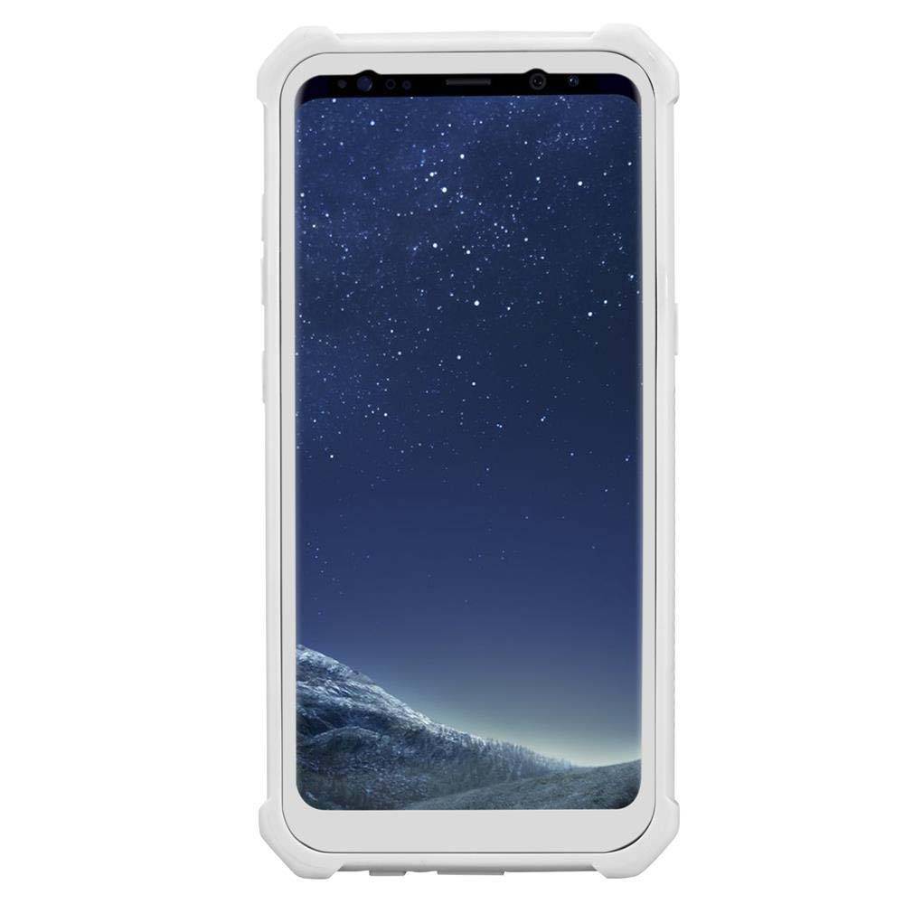 Cadorabo Hülle für Samsung Galaxy S8 Schutzhülle in Grau Handy Hülle Etui TPU Silikon-Rand Glas-Rücken Acryl