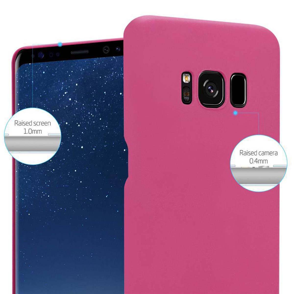 Cadorabo Schutzhülle für Samsung Galaxy S8 Hülle in Pink Etui Hard Case Handyhülle Cover