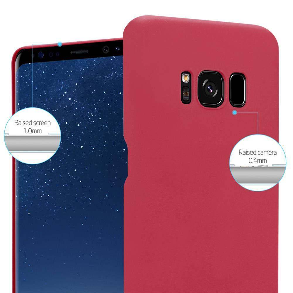 Cadorabo Schutzhülle für Samsung Galaxy S8 Hülle in Rot Etui Hard Case Handyhülle Cover