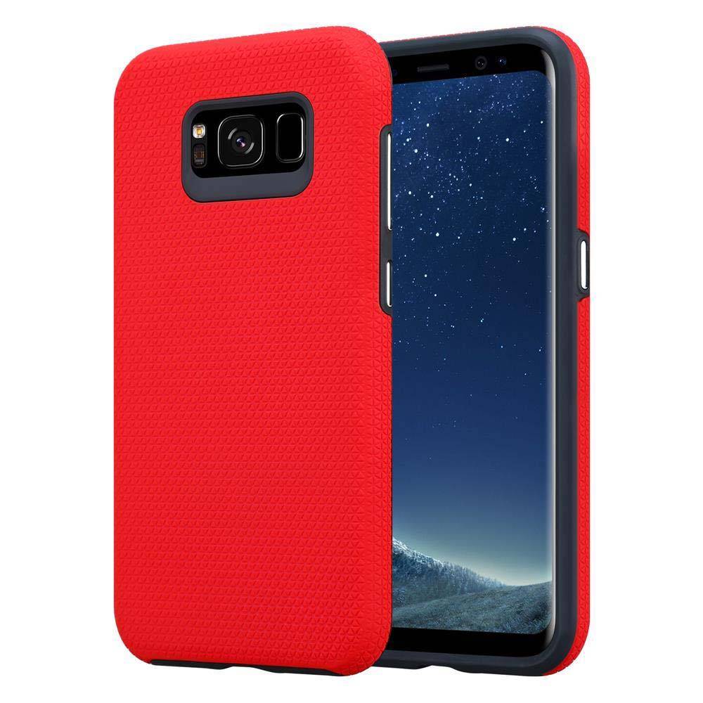 Cadorabo Schutzhülle für Samsung Galaxy S8 Hülle in Rot Outdoor Etui Hybrid Handyhülle extra Grip Anti Rutsch Oberfläche