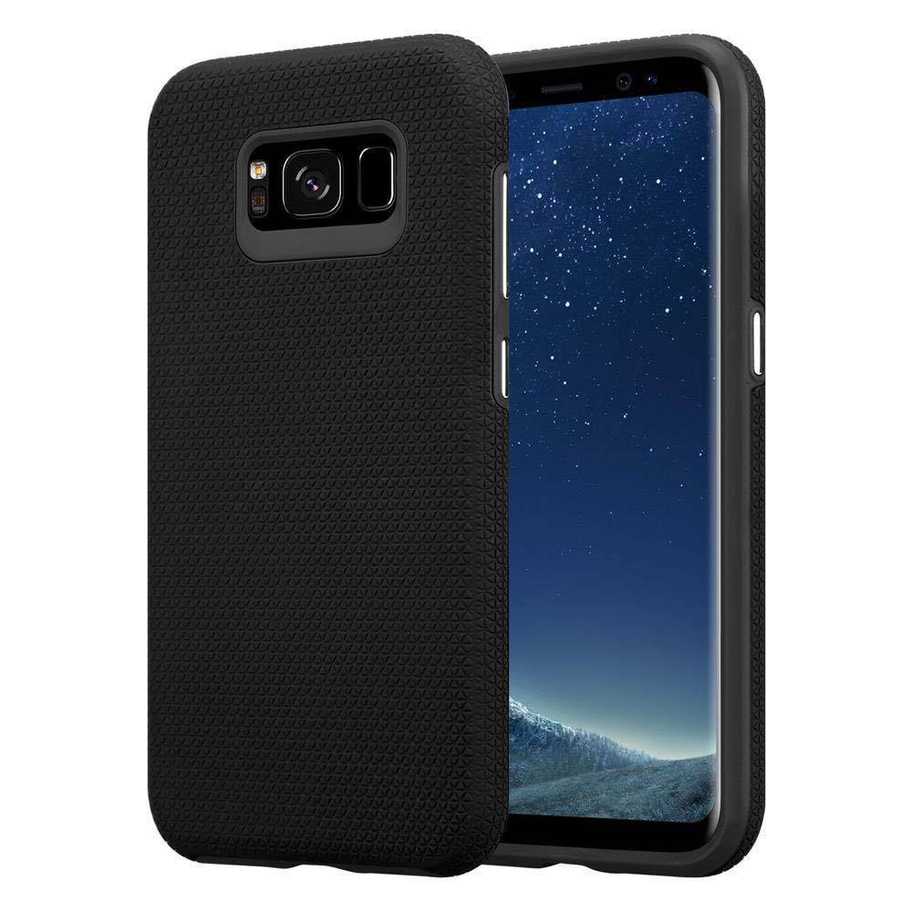 Cadorabo Schutzhülle für Samsung Galaxy S8 PLUS Hülle in Schwarz Outdoor Etui Hybrid Handyhülle extra Grip Anti Rutsch