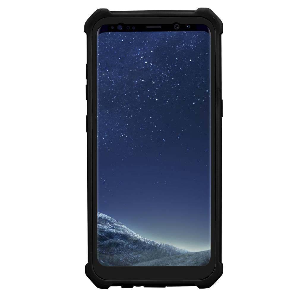 Cadorabo Hülle für Samsung Galaxy S8 PLUS Schutzhülle in Schwarz Handy Hülle Etui TPU Silikon-Rand Glas-Rücken Acryl