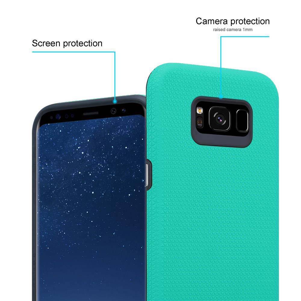 Cadorabo Schutzhülle für Samsung Galaxy S8 PLUS Hülle in Türkis Outdoor Etui Hybrid Handyhülle extra Grip Anti Rutsch