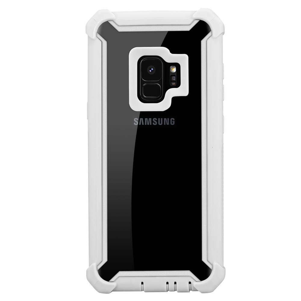 Cadorabo Hülle für Samsung Galaxy S9 Schutzhülle in Grau Handy Hülle Etui TPU Silikon-Rand Glas-Rücken Acryl