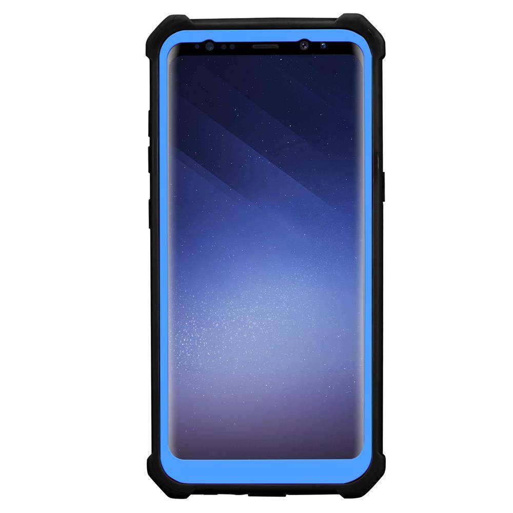 Cadorabo Hülle für Samsung Galaxy S9 Schutzhülle in Blau Handy Hülle Etui TPU Silikon-Rand Glas-Rücken Acryl