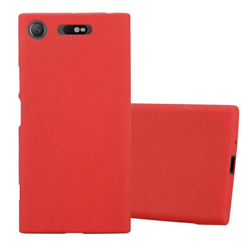 Cadorabo Schutzhülle für Sony Xperia XZ1 Hülle in Rot Handyhülle TPU Etui Cover Case