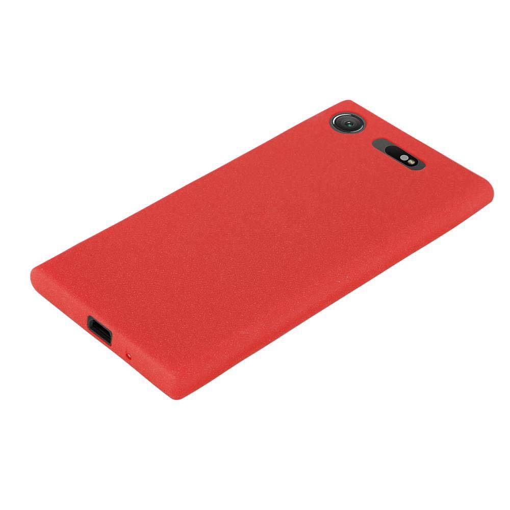 Cadorabo Schutzhülle für Sony Xperia XZ1 Hülle in Rot Handyhülle TPU Etui Cover Case