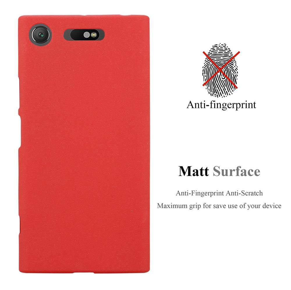 Cadorabo Schutzhülle für Sony Xperia XZ1 Hülle in Rot Handyhülle TPU Etui Cover Case
