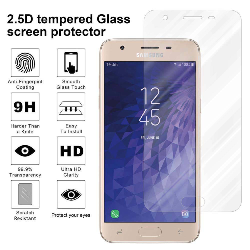 Cadorabo Panzer Folie für Samsung Galaxy J3 2018 Schutzfolie in Transparent Gehärtetes Tempered Display-Schutzglas