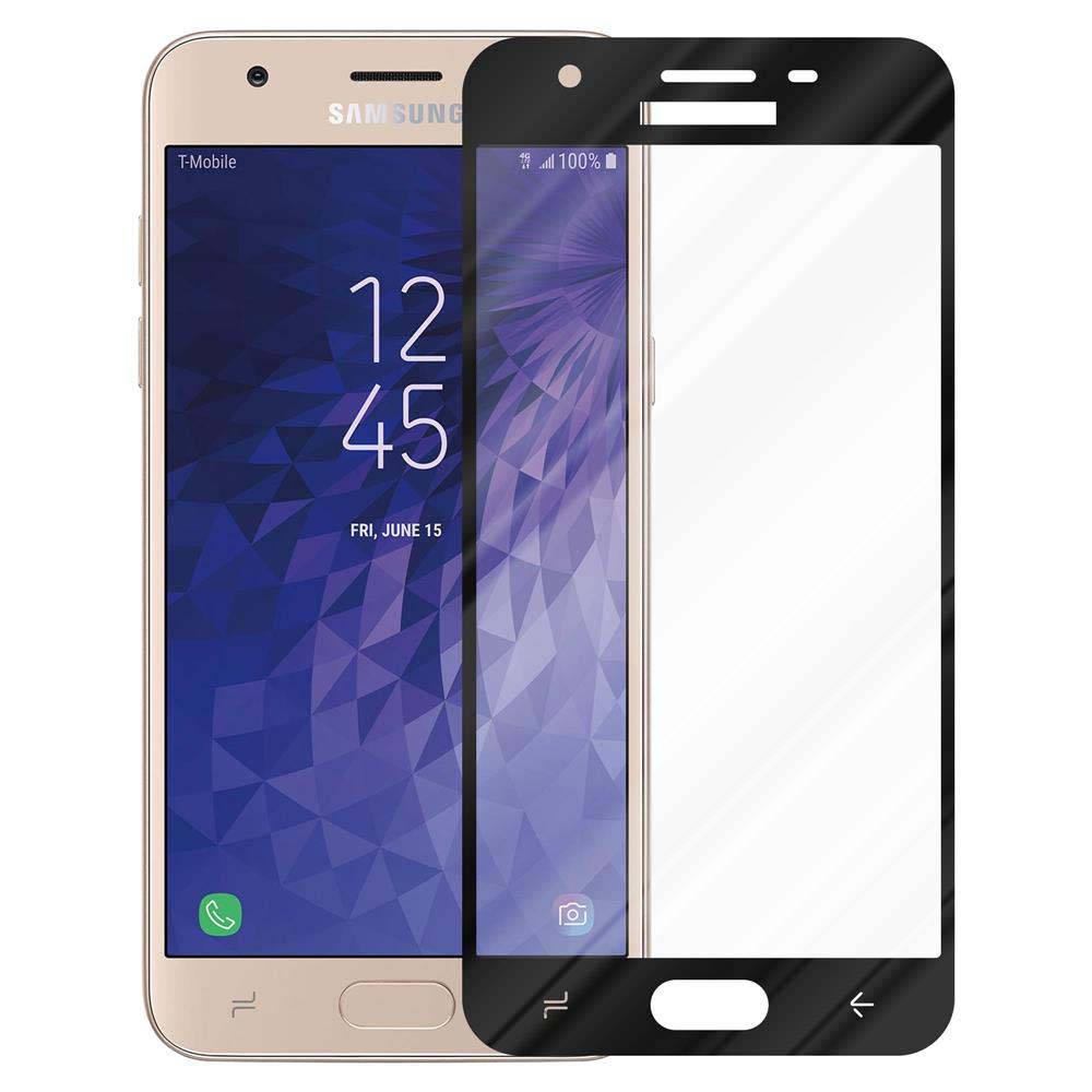 Cadorabo Panzerfolie für Samsung Galaxy J3 2018 Schutzfolie in Schwarz Vollbild Folie Tempered Display Schutzglas