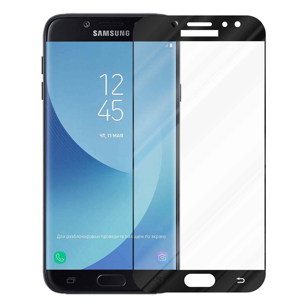 Cadorabo Panzerfolie für Samsung Galaxy J7 2018 Schutzfolie in Schwarz Vollbild Folie Tempered Display Schutzglas