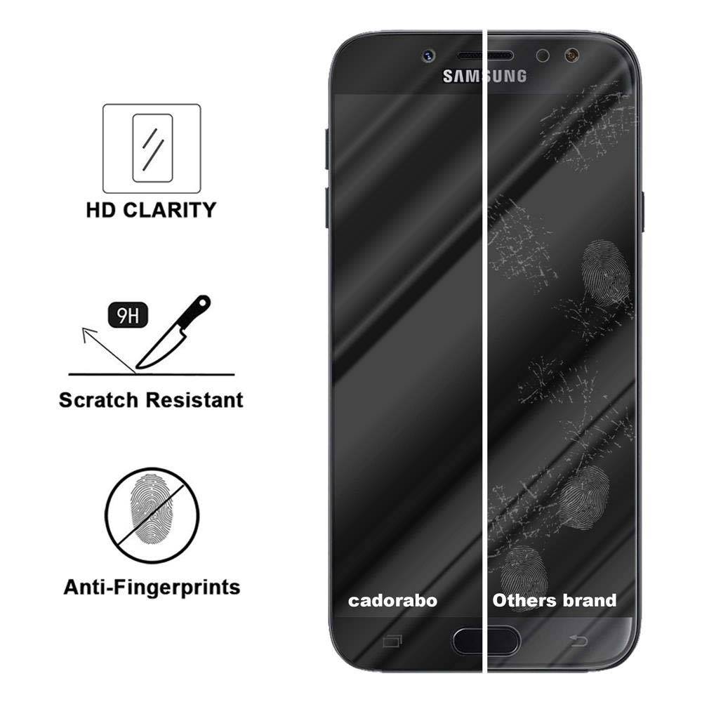 Cadorabo Panzerfolie für Samsung Galaxy J7 2018 Schutzfolie in Schwarz Vollbild Folie Tempered Display Schutzglas