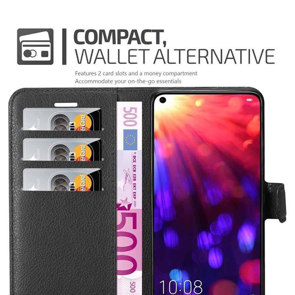 Cadorabo Hülle für Honor View 20 Schutz Hülle in Schwarz Handyhülle Etui Case Cover Magnetverschluss