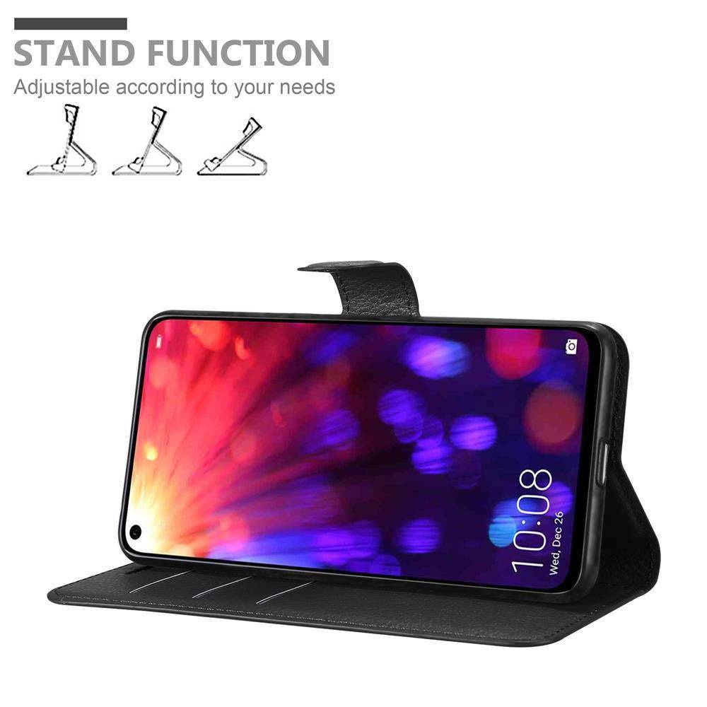 Cadorabo Hülle für Honor View 20 Schutz Hülle in Schwarz Handyhülle Etui Case Cover Magnetverschluss