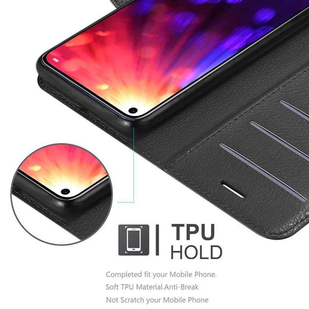 Cadorabo Hülle für Honor View 20 Schutz Hülle in Schwarz Handyhülle Etui Case Cover Magnetverschluss