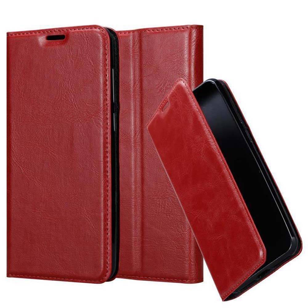 Cadorabo Hülle für Samsung Galaxy A50 4G / A50s / A30s Schutz Hülle in Rot Handyhülle Etui Case Cover Magnetverschluss