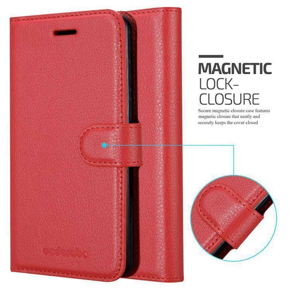 Cadorabo Hülle für Samsung Galaxy A50 4G / A50s / A30s Schutz Hülle in Rot Handyhülle Etui Case Cover Magnetverschluss