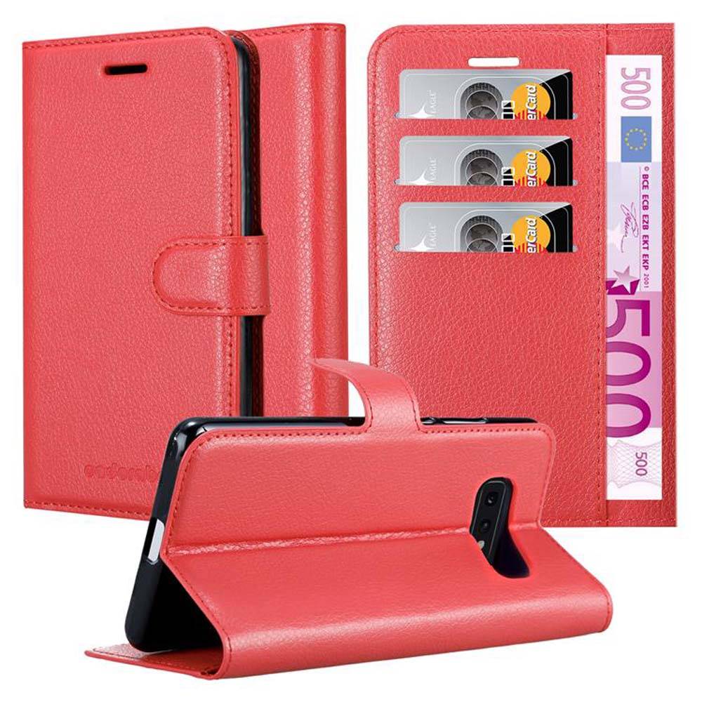 Cadorabo Hülle für Samsung Galaxy S10e Schutz Hülle in Rot Handyhülle Etui Case Cover Magnetverschluss