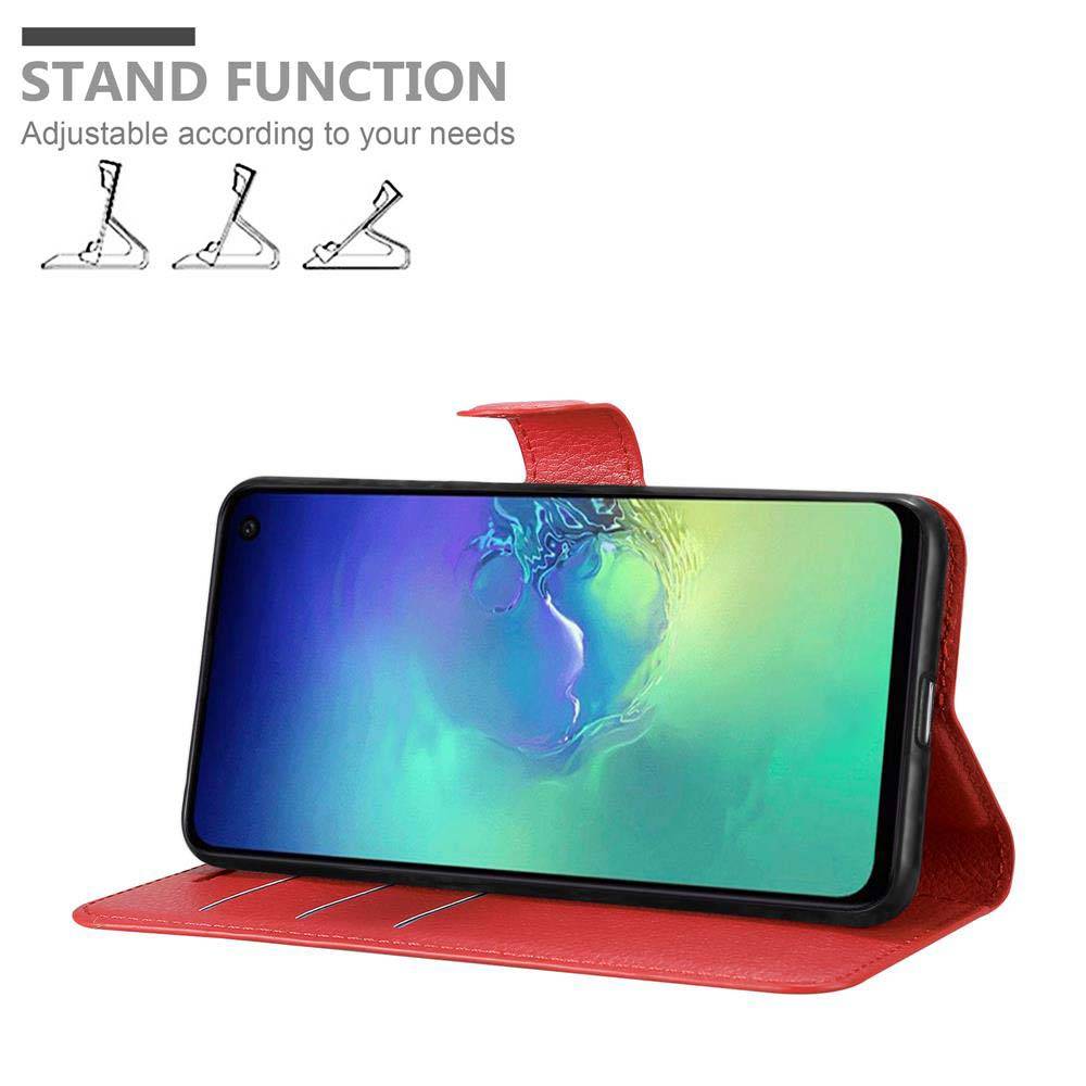 Cadorabo Hülle für Samsung Galaxy S10e Schutz Hülle in Rot Handyhülle Etui Case Cover Magnetverschluss