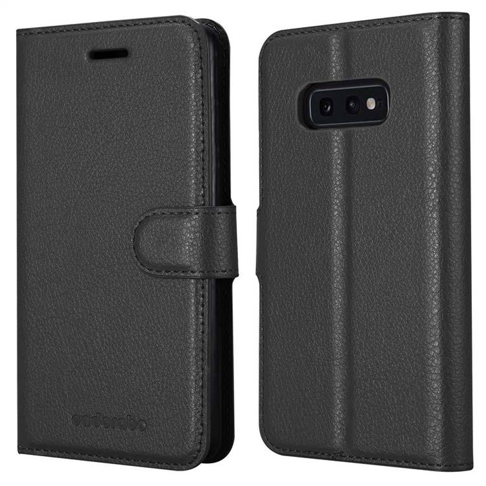 Cadorabo Hülle für Samsung Galaxy S10e Schutz Hülle in Schwarz Handyhülle Etui Case Cover Magnetverschluss