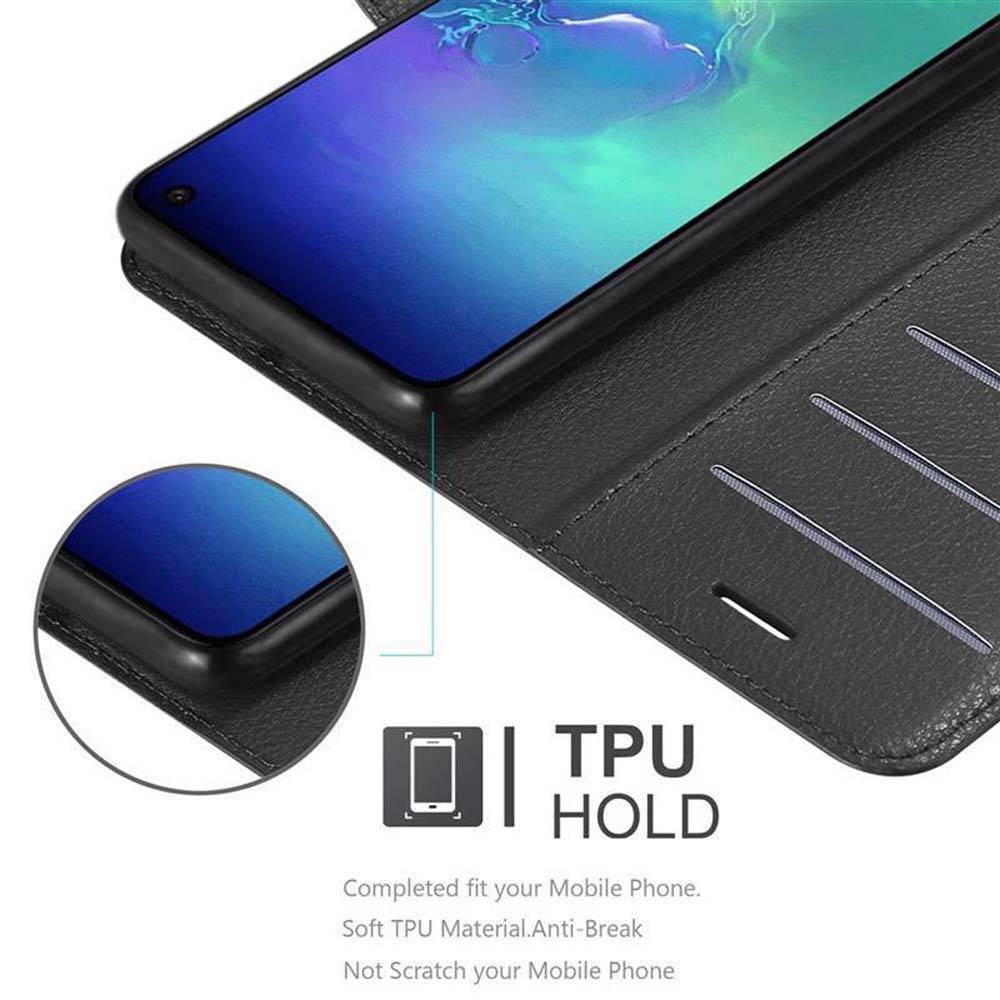 Cadorabo Hülle für Samsung Galaxy S10e Schutz Hülle in Schwarz Handyhülle Etui Case Cover Magnetverschluss